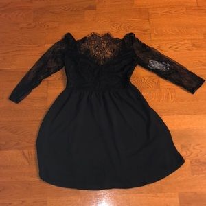 Black lace skater dress